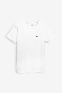 Классическая детская спортивная футболка Lacoste, белый