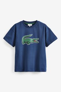 Детская футболка Croc Originals синяя Lacoste, синий
