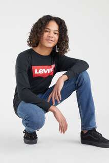 Детская футболка с длинными рукавами и логотипом Levi&apos;s, черный Levis