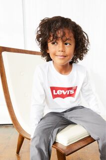 Детская футболка с длинными рукавами и логотипом Levi&apos;s, белый Levis