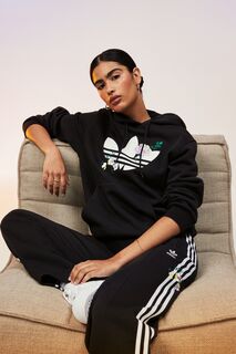 Худи adidas Originals черного цвета с цветочной вышивкой adidas originals, черный