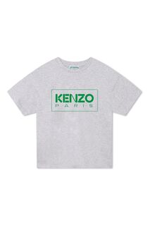 Серая детская футболка Kenzo с логотипом Kenzo, серый