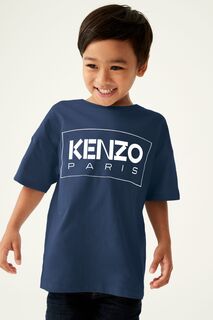 Kenzo синяя детская футболка унисекс с логотипом Kenzo, синий