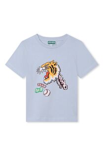 Kenzo Tiger Team синяя детская футболка с логотипом Kenzo, синий