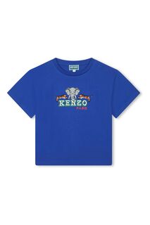 Kenzo синяя детская футболка с логотипом слона Kenzo, синий