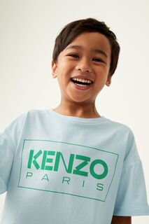 Kenzo синяя детская футболка унисекс с логотипом Kenzo, синий