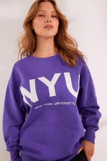 Толстовка с графическим рисунком NYU Next, фиолетовый