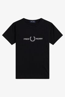 Детская футболка с вышивкой Fred Perry, черный