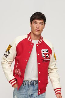 Бомбер College Varsity с нашивкой Superdry, красный