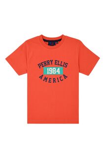 Красная футболка с логотипом Perry Ellis America, красный