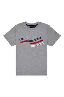 Серая футболка с логотипом Perry Ellis America, серый