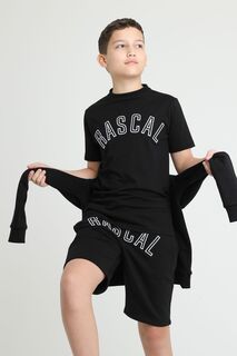 Детская черная университетская футболка Rascal, черный
