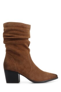 Светло-коричневые женские замшевые ботинки Cloe с рюшами Jones Bootmaker, коричневый