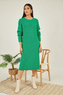 Трикотажное платье миди Yumi, зеленый