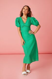Зеленое кружевное платье миди Myleene Klass, зеленый