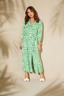 Платье-рубашка миди с принтом Myleene Klass, зеленый