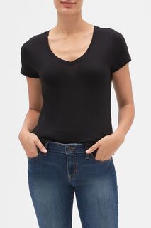 Любимая футболка с короткими рукавами и V-образным вырезом Gap, черный