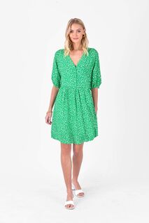 Короткое зеленое платье Ditsy Raglan с рукавами Ro&amp;Zo, зеленый Ro&Zo