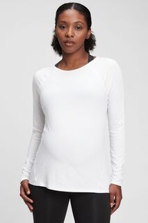 Дышащая футболка для беременных с длинными рукавами Gap, белый