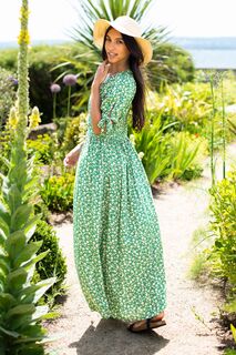 Платье макси Spring Garden со складками Brakeburn, зеленый