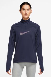 Топ Dri-FIT Swoosh с молнией 1/2 Nike, фиолетовый