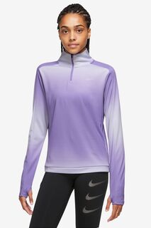 Логотип-галочка Dri-FIT с принтом и короткой молнией Nike, фиолетовый