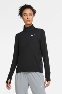 Беговой топ на молнии 1/2 Element Nike, черный