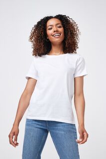 Винтажная футболка с круглым вырезом и короткими рукавами из натурального хлопка Gap, белый
