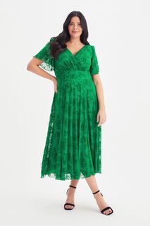 Сетчатое платье миди Victoria с расклешенными рукавами Scarlett &amp; Jo, зеленый