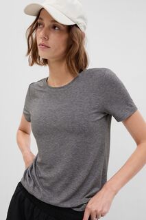Дышащая футболка с короткими рукавами и круглым вырезом Gap, серый