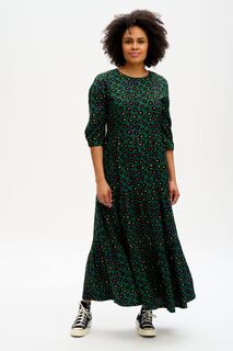 Многоярусное платье макси с цветочным рисунком Sugarhill Brighton, зеленый