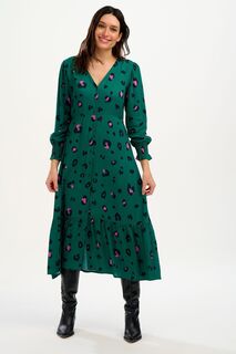 Зеленое многослойное платье миди Гвен Sugarhill Brighton, зеленый