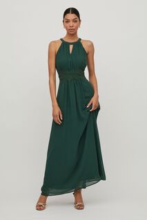 Платье макси Vila без рукавов из кружева и тюля VILA, зеленый
