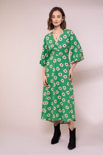 Erin Posy зеленое платье миди Anorak, зеленый