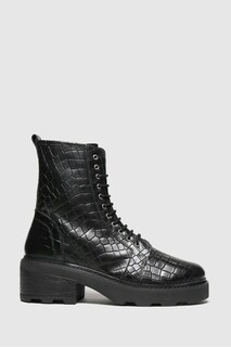 Черные кожаные туфли Arvid на шнуровке с текстурой кожи крокодила Schuh, черный
