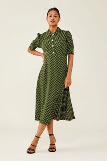 Зеленое платье Jaela в горошек Finery, зеленый