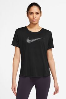 Рубашка с короткими рукавами Dri-FIT Swoosh для бега Nike, черный