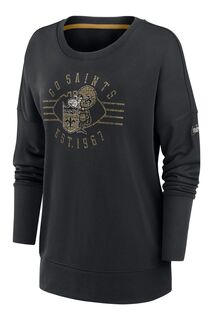 Женские кроссовки Fanatics New Orleans Saints Historic Dri-FIT с заниженной линией плеча Nike, черный