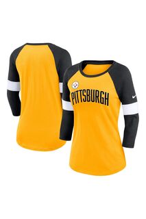 Женская рубашка Nike Fanatics Pittsburgh Steelers с узором реглан 3Q Nike, желтый