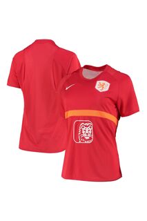 Женская футбольная футболка Нидерландов с короткими рукавами Nike, красный