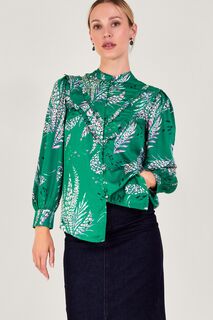 Зеленая блузка Lucille с принтом Monsoon, зеленый