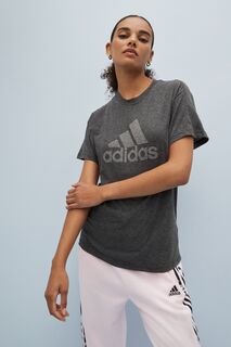 Футболка бойфренда Sportswear Essentials с большим логотипом adidas, черный