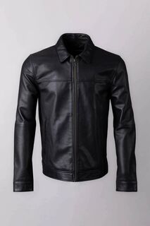 Черная кожаная куртка с воротником Renwick Lakeland Leather, черный