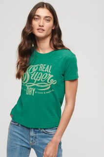 Архивная футболка с графикой и надписью Superdry, зеленый