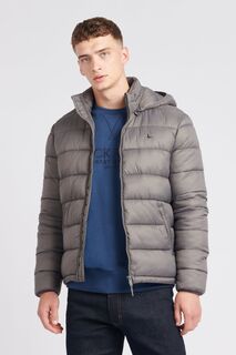 Серый мужской пуховик Kershaw с капюшоном Jack Wills, серый