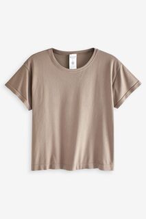 Бесшовная сетчатая футболка Ether Athleta, коричневый