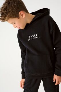 Толстовка с капюшоном надеваемая через голову Baker by Ted Baker, черный