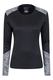 Женская светоотражающая футболка с длинными рукавами Mountain Warehouse, черный