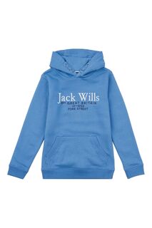 Синяя толстовка с надписью Jack Wills, синий