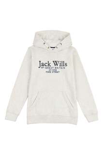 Серый пуловер с надписью Jack Wills, серый